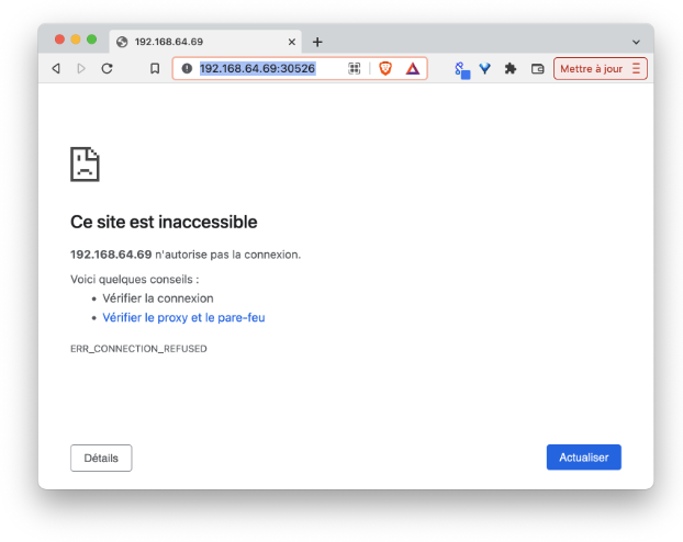 Application not reachable